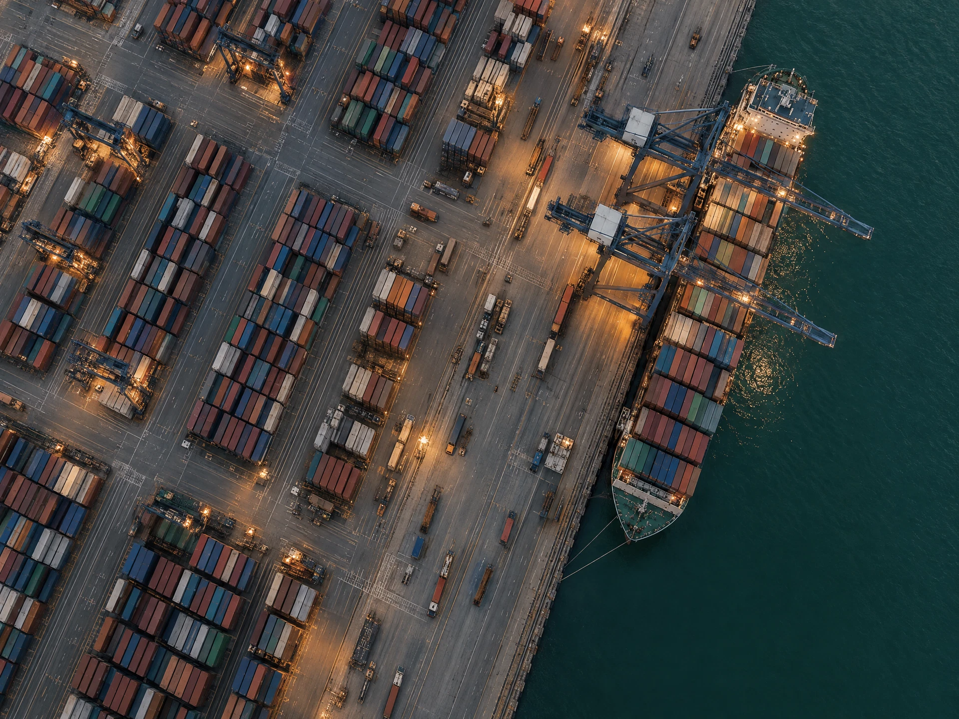 Illustrative container port and logistics infrastructure