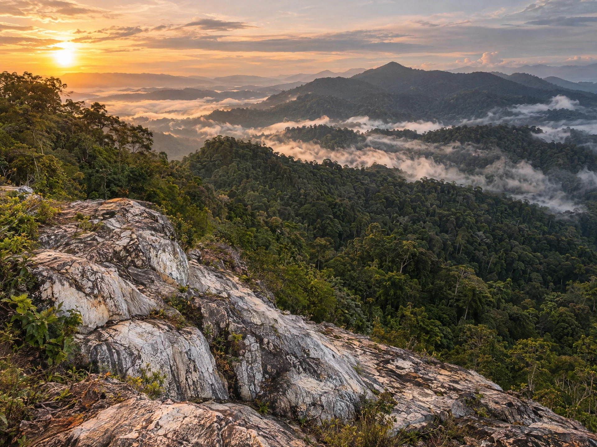 Illustrative tropical geological landscape, not verified project photography